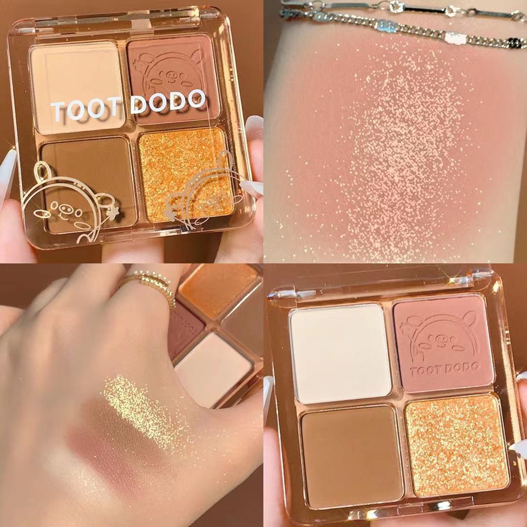 [Hàng mới về] Bảng Phấn Mắt Toot Dodo 4 Màu Lấp Lánh Thời Trang Nhỏ Gọn | BigBuy360 - bigbuy360.vn