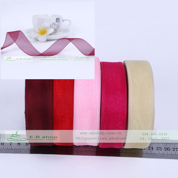 DÂY RUY BĂNG RIBBON NHIỀU MÀU CUỘN 10M BẢN RỘNG 2CM