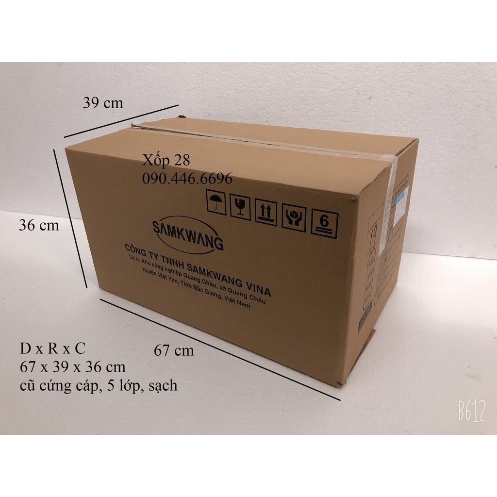 67x39x36 cũ cứng 5 lớp Hộp thùng giấy bìa carton dùng đóng gói hàng hóa vận chuyển đồ đạc chuyển nhà giá rẻ to nhỏ vừa