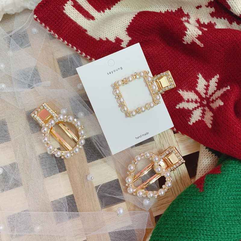 Kẹp Tóc Đính Ngọc Trai Giả Phong Cách Vintage Cho Cô Dâu