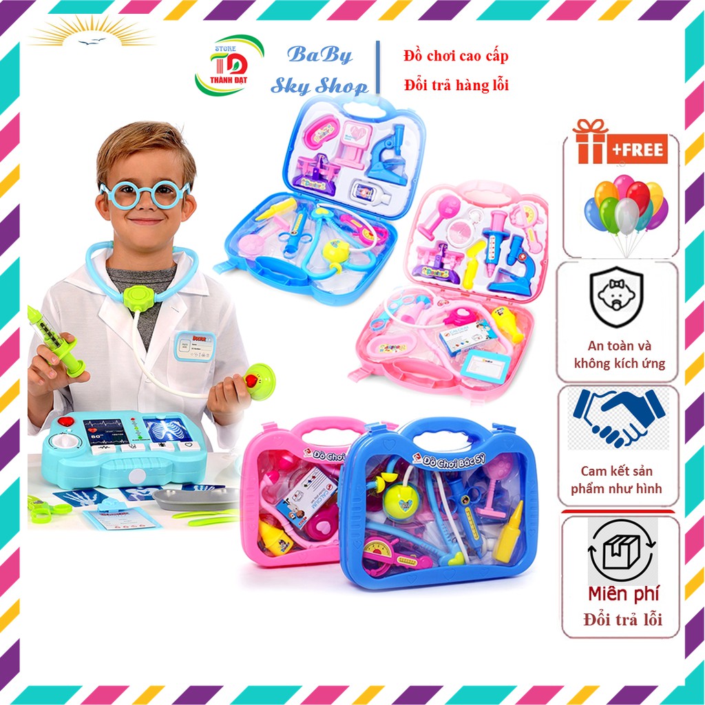 Vali Bác Sỹ LT502-12H Long Thuy Toys - Bộ Đồ Chơi Mô Hình dụng cụ vali Xách Tay 14 Chi Tiết cho bé