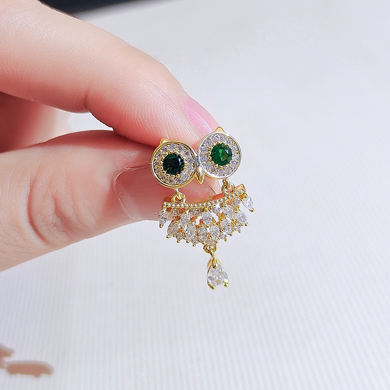 Ghim Cài Áo Hình Cú Mèo Đính Đá Zircon Dễ Thương