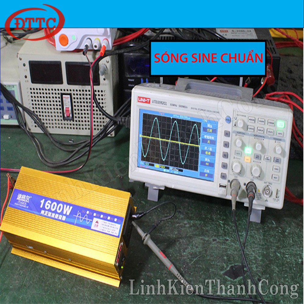 INVERTER ĐỔI ĐIỆN 12V - 220V SINE CHUẨN 1600W - Đổi nguồn DC 12V lên 220V công suất 1600W sin chuẩn.