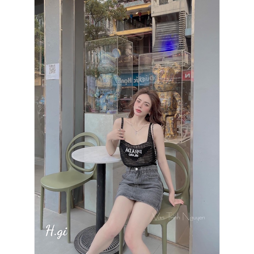 Áo len lỗ Prada so hot full màu , siêu mát luôn ạ