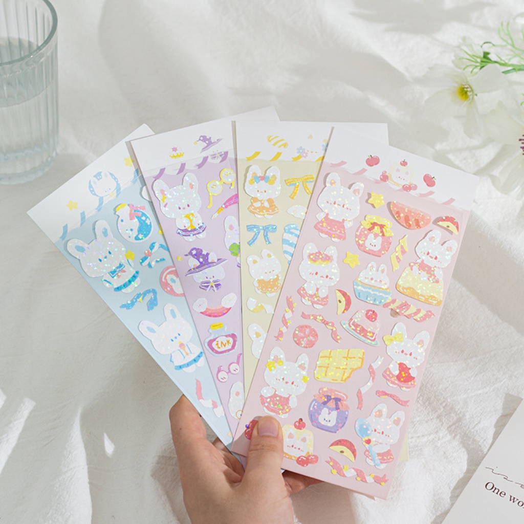Sticker - Set Sticker Nhỏ Nhắn Lấp Lánh Nhũ Trang Trí Cả Thế Giới
