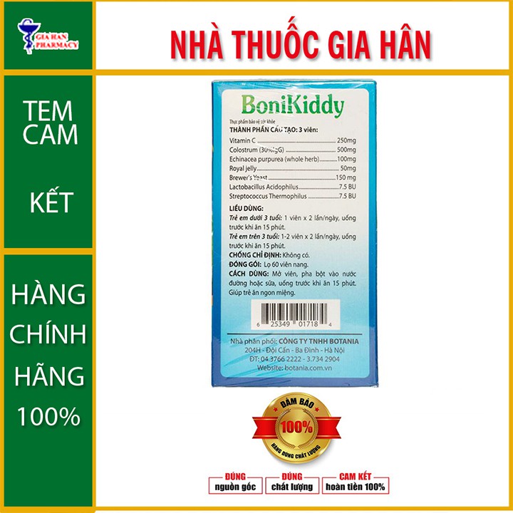 BoniKiddy - Giúp bé tăng sức đề kháng (HỘP 60 VIÊN)