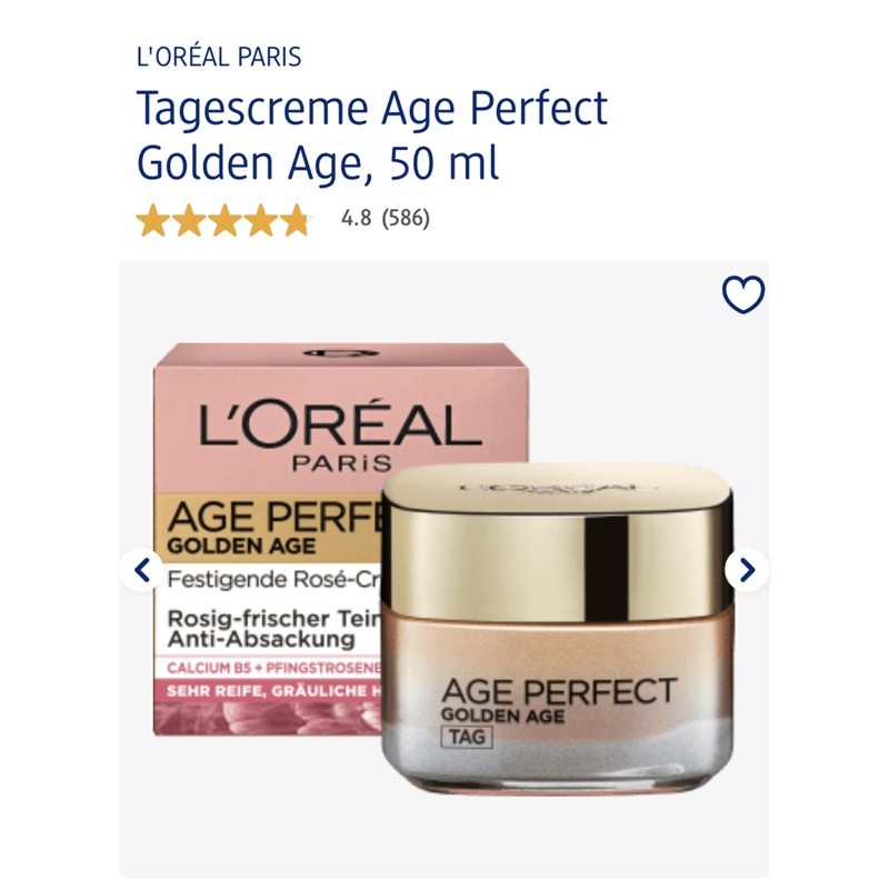 [Bill Đức] Kem dưỡng da ban ngày chống lão hoá L'ORÉAL PARIS Age Perfect Golden Age, 50 ml