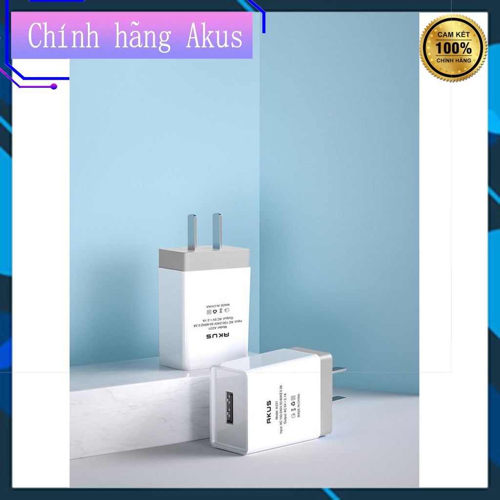 Củ Sạc Nhanh iPhone/iPad/Android 2.1A - A221 Chính Hãng AKUS