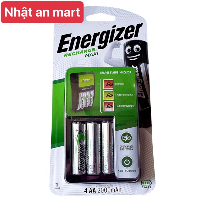 Bộ máy Sạc Pin AA- AAA ENERGIZER kèm 4 viên pin sạc AA 2000 mAh