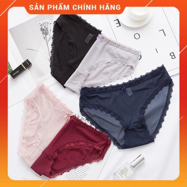 Quần Lót Nữ Ren Cao Cấp Kháng Khuẩn Sexy Gợi Cảm Ôm Dáng Không Tạo Hằn 1016