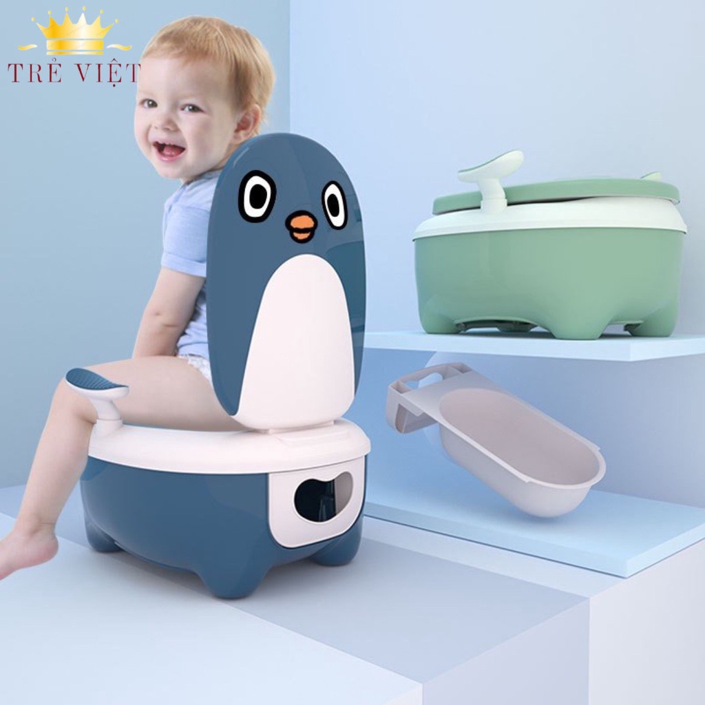 Bô vệ sinh cho bé, ghế bô vệ sinh có tựa lưng, vịn tay cho bé hàng cao cấp, khay chứa tháo lắp tiện lợi