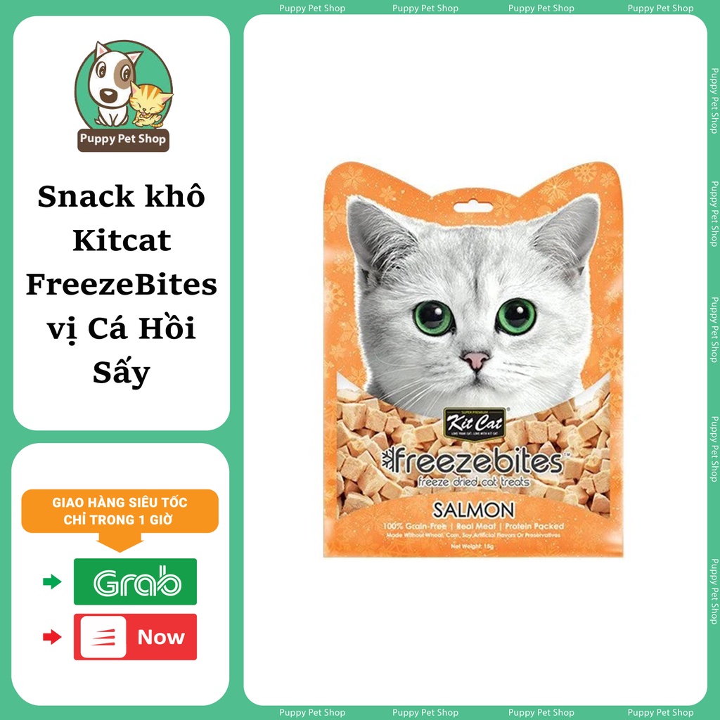 Snack thưởng sấy lạnh Cao cấp KITCAT FREEZE BITES GÓI cho mèo 15gr