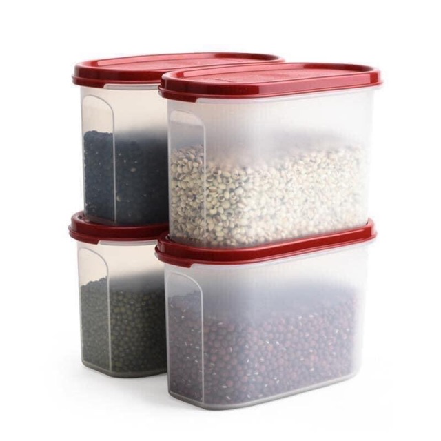 Set 4 hộp nhựa đựng đồ khô ❤️ Tupperware ❤️ hộp lưu trữ đồ ăn