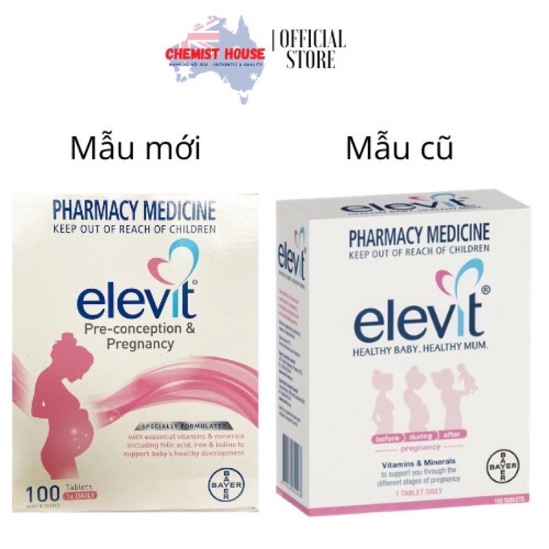Elevit cung cấp dinh dưỡng cho bà bầu và thai nhi, 100 viên, xuất xứ Úc
