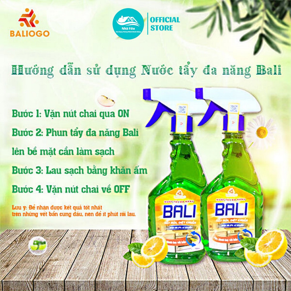 Bình Xịt Tẩy Đa Năng Hữu Cơ BALI 500ML,Tẩy Rửa Vết Bẩn Nhà Bếp,Vệ Sinh Nhiều Được Bề Mặt