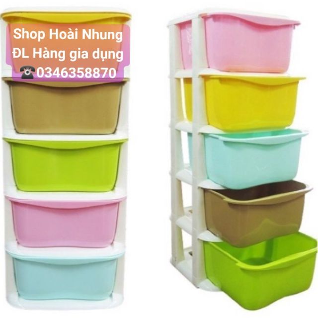 Tủ nhựa 5 ngăn sắc màu Việt Nhật 37*37*98cm