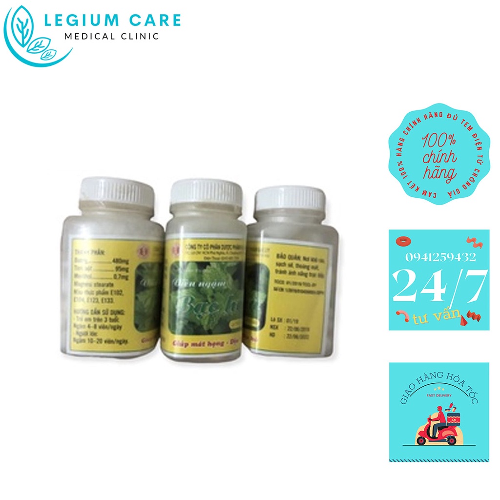 VIÊN NGẬM BẠC HÀ lọ 150 viên mát họng dịu ho, làm sạch họng