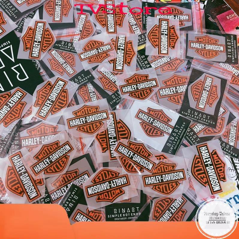 Decal Logo Sticker Patch in áo ủi trực tiếp lên vải hình moto harley
