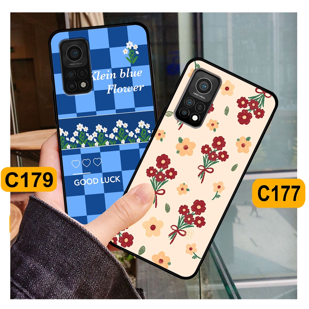 Ốp Xiaomi Mi 10T Pro in hình hoa cỏ nhẹ nhàng,họa tiết caro xinh xắn.ốp lưng chống sốc