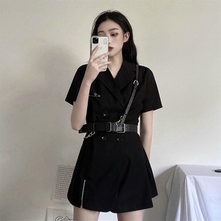 Set váy dạng vest - hàng sẵn - kèm thắt lưng