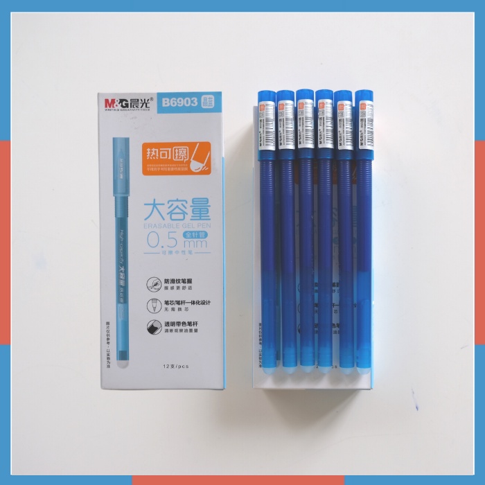 Bút nước xóa được màu xanh MG AKPB 6903 dung lượng mực khổng lồ, viết được nhiều hơn, mực đậm rõ nét an toàn và xóa sạch