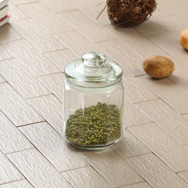 HŨ THỦY TINH LỤC GIÁC ĐỰNG THỰC PHẨM 900ML | BigBuy360 - bigbuy360.vn