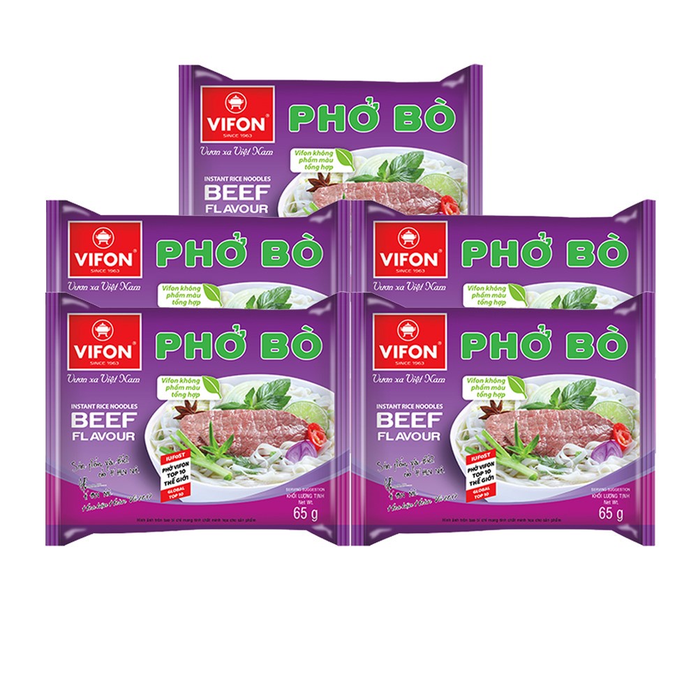 Combo 5 gói phở bò Vifon