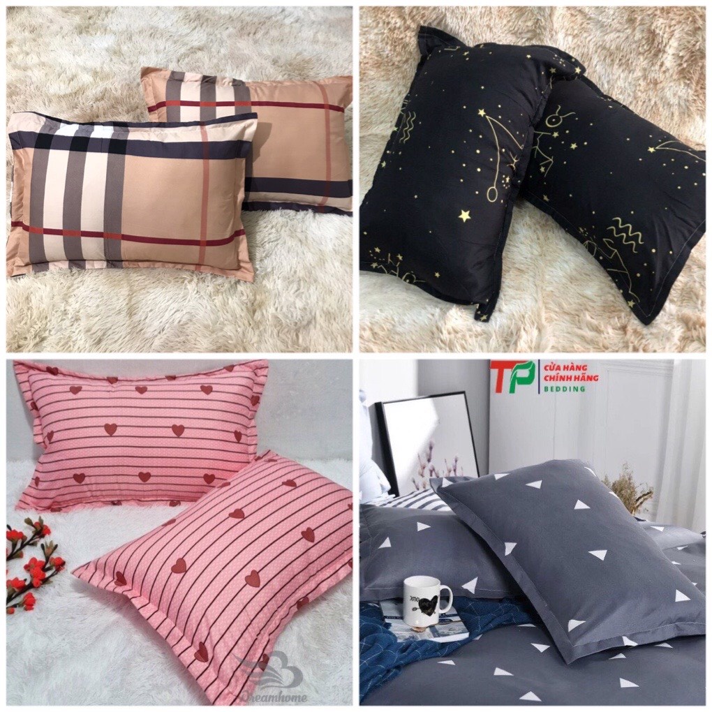 Vỏ gối nằm cotton poly giá rẻ kích thước 45*65 nhiều màu | BigBuy360 - bigbuy360.vn
