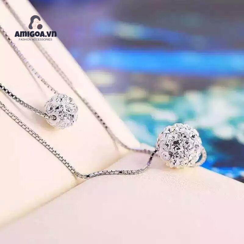 Vòng cổ Hai Lớp Đính Hạt Đơn Giản Cho Nữ
