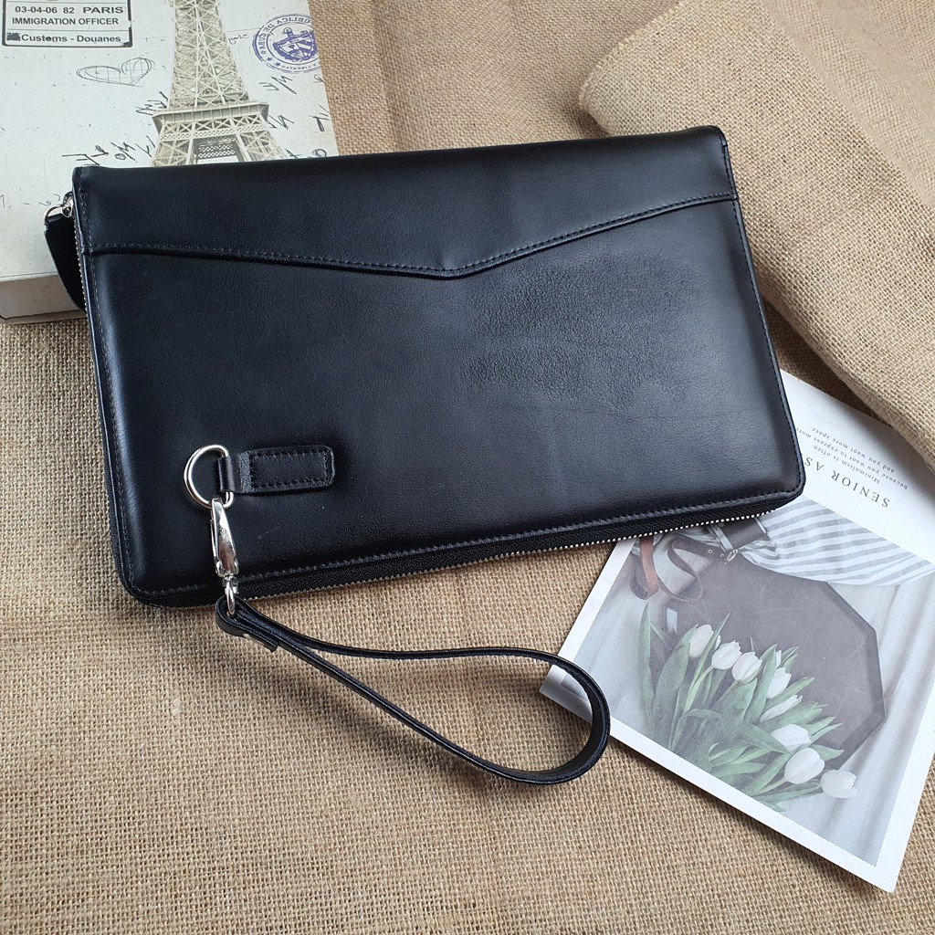 Ví cầm tay Clutch nam Da Thật Cao Cấp phong cách lịch lãm kích thước lớn (30x18cm) - CL120