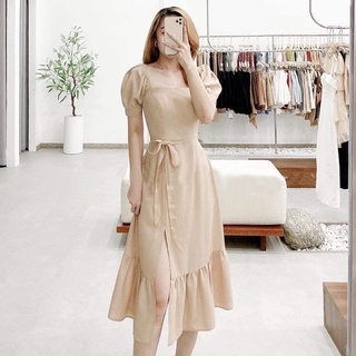 Đầm đuôi cá cổ vuông 2 màu (kèm hình thật)