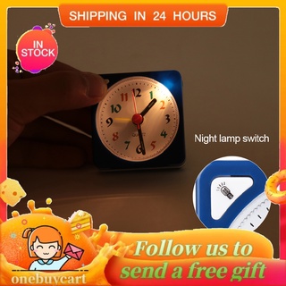 Onebuy Đồng hồ báo thức để bàn du lịch mini Đèn LED thạch anh có chức năng báo lại Hoạt động bằng pin