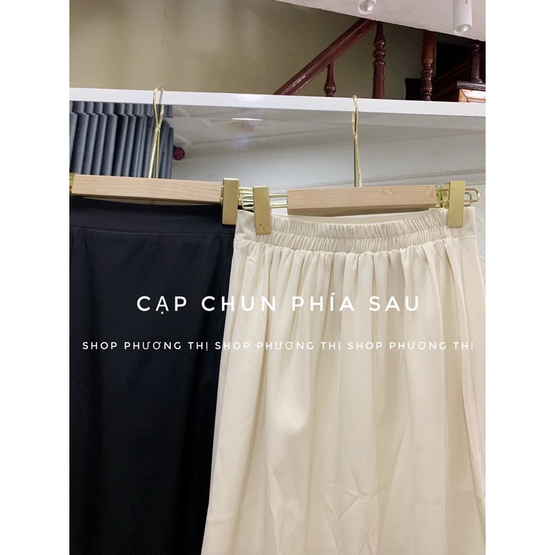 Chân váy midi chữ A dáng xẻ tà cạp cao hàng Quảng Châu (hàng sẵn) | BigBuy360 - bigbuy360.vn