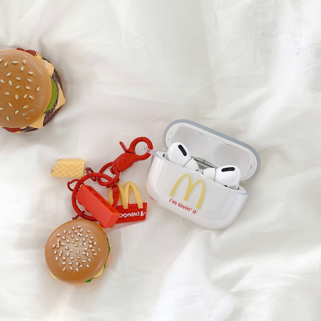 MCDONALD'S Vỏ Bảo Vệ Hộp Sạc Tai Nghe Airpods 1 / 2 / Pro Trong Suốt Hình Bánh Hamburger Mcdonald 's