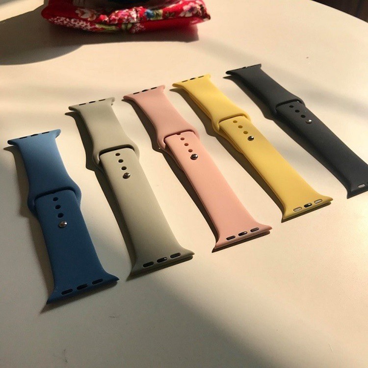 Dây cao su silicone cho Apple Watch Seri 1/2/3/4/5/6/7 và đồng hồ T500, T500+, HW12, HW22 Pro... Size 38/40/41/42/44/45