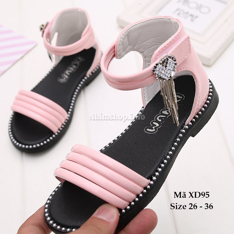 Sandal Quai Ngang Vintage Cho Bé Gái 3 - 12 Tuổi XD95