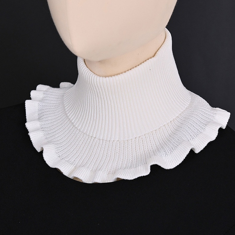 Khăn Choàng Cổ Dệt Kim Màu Trơn Chống Gió Có Thể Tháo Rời Cho Nữ