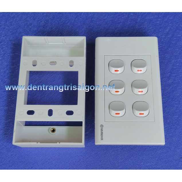 COMBO 6 Công tắc 1 chiều + Mặt nạ + Đế nổi - SINO VANLOCK..