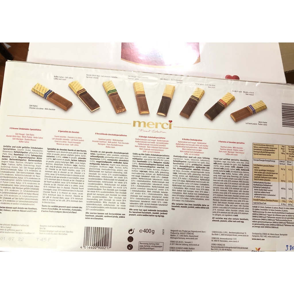 Socola Đức Merci 250g, 400g Date 2023
