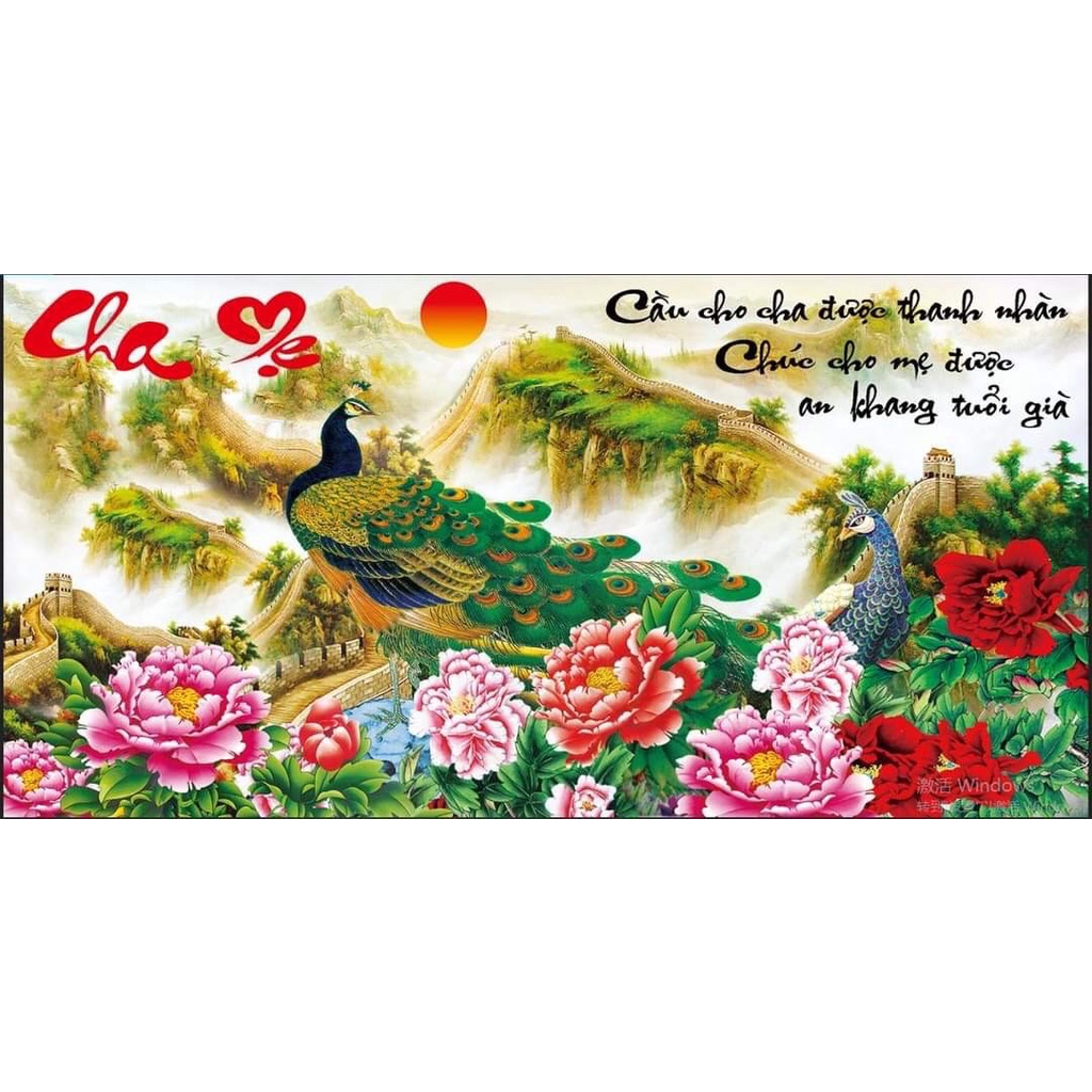 Tranh Đính Đá Cha Mẹ - Lv120cm
