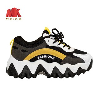 Giày Sneaker Đế Cao MKS187YL VÀNG cá tính mạnh mẽ phù hợp đi học, du lịch, dạo phố, độn đế, đôn đế MK MAIKA mẫu mới 2020