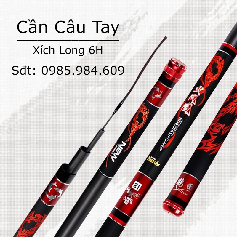Cần Câu Tay 6H Cần Đơn Xích Long Cần Câu Đài 6H Hàng Chính Hãng