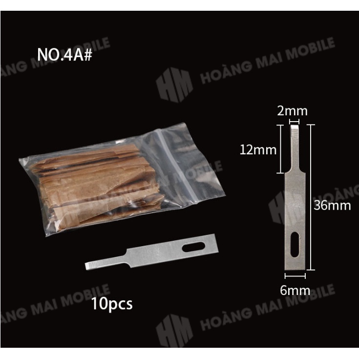 Lưỡi dao số 4A đầu bằng cạo keo, cậy lưng kính iP(1 túi = 10 chiếc)