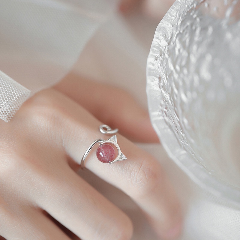 Nhẫn nữ dễ thương Nhật Bản và Hàn Quốc nhẫn nữ pha lê mở