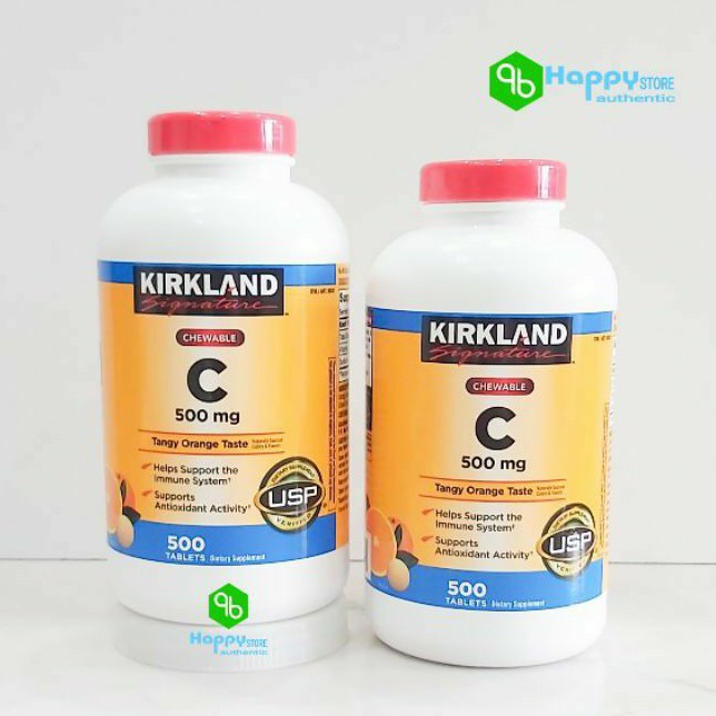 🍊🍊 Viên Ngậm ( Nhai ) Bổ Sung Vitamin C Kirkland, 500mg, Mỹ 🍊🍊