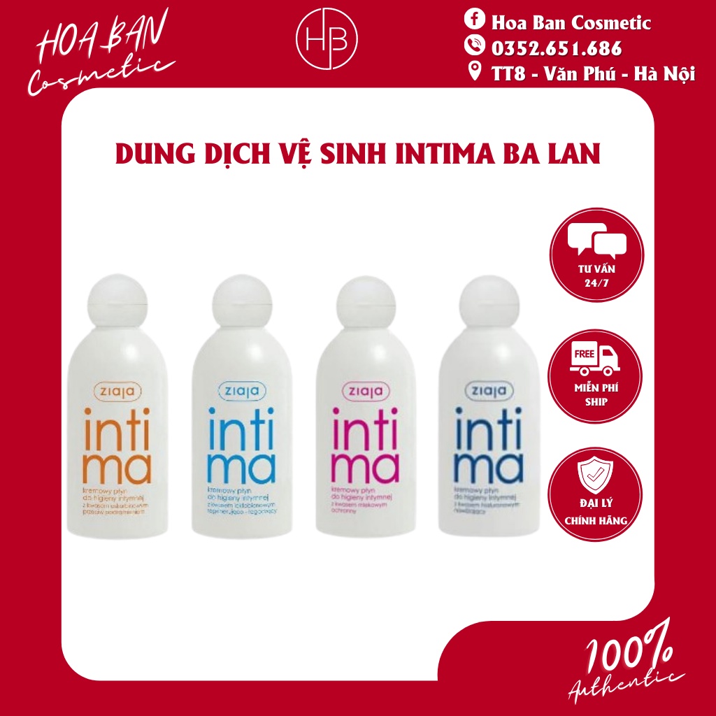 Dung dịch vệ sinh phụ nữ Ziaja Intima 200ml Bổ Sung Axit Hialur