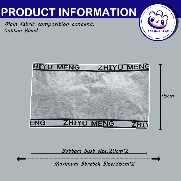 Áo Ngực Không Dây Thoáng Khí Có Thể Tháo Rời Cho Bé Gái 8-16 Tuổi