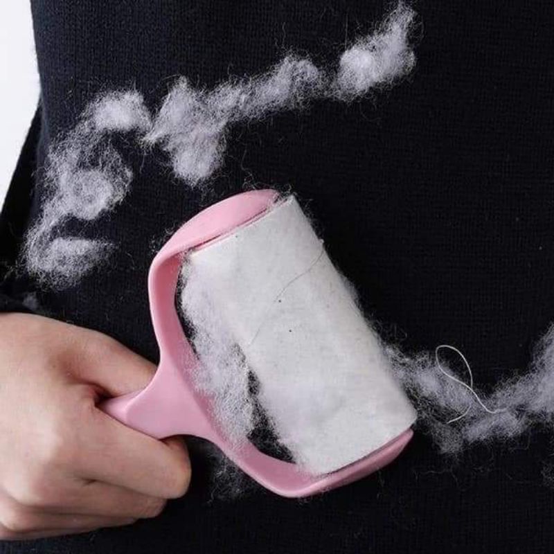 Cây Lăn Bụi Quần Áo Kèm Sẵn Cuộn Lăn Dính - Tặng Kèm Thêm 2 Cuộn Băng Lăn