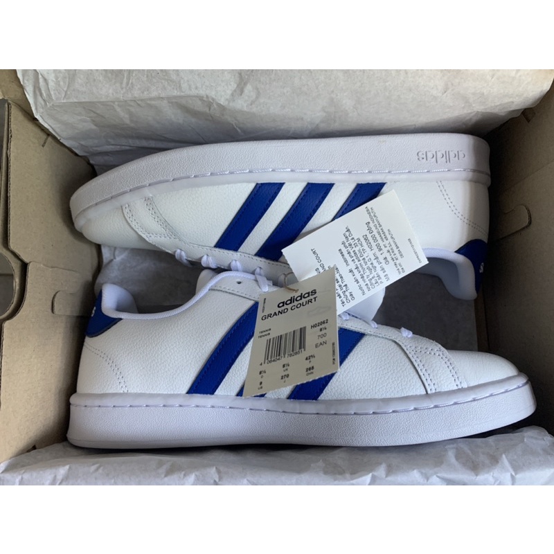 Giày Adidas Chính hãng Grand Court Royal Blue - Advantage Grey hàng Authentic full box