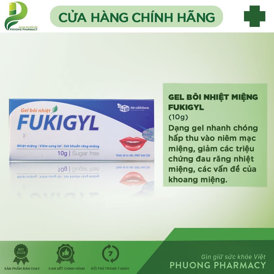 Gel bôi nhiệt miệng Fukigyl tuýp 10g